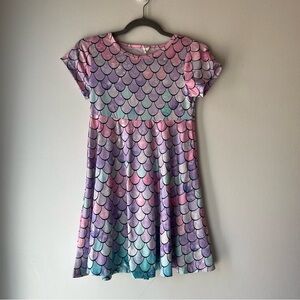 Girls Mermaid Scale Dress Mud Kingdom Pastel Rainbow Size 140 (9–10 Years)
